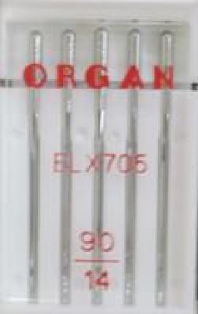Иглы Organ для плоскошовных машин № 90, 5 шт
